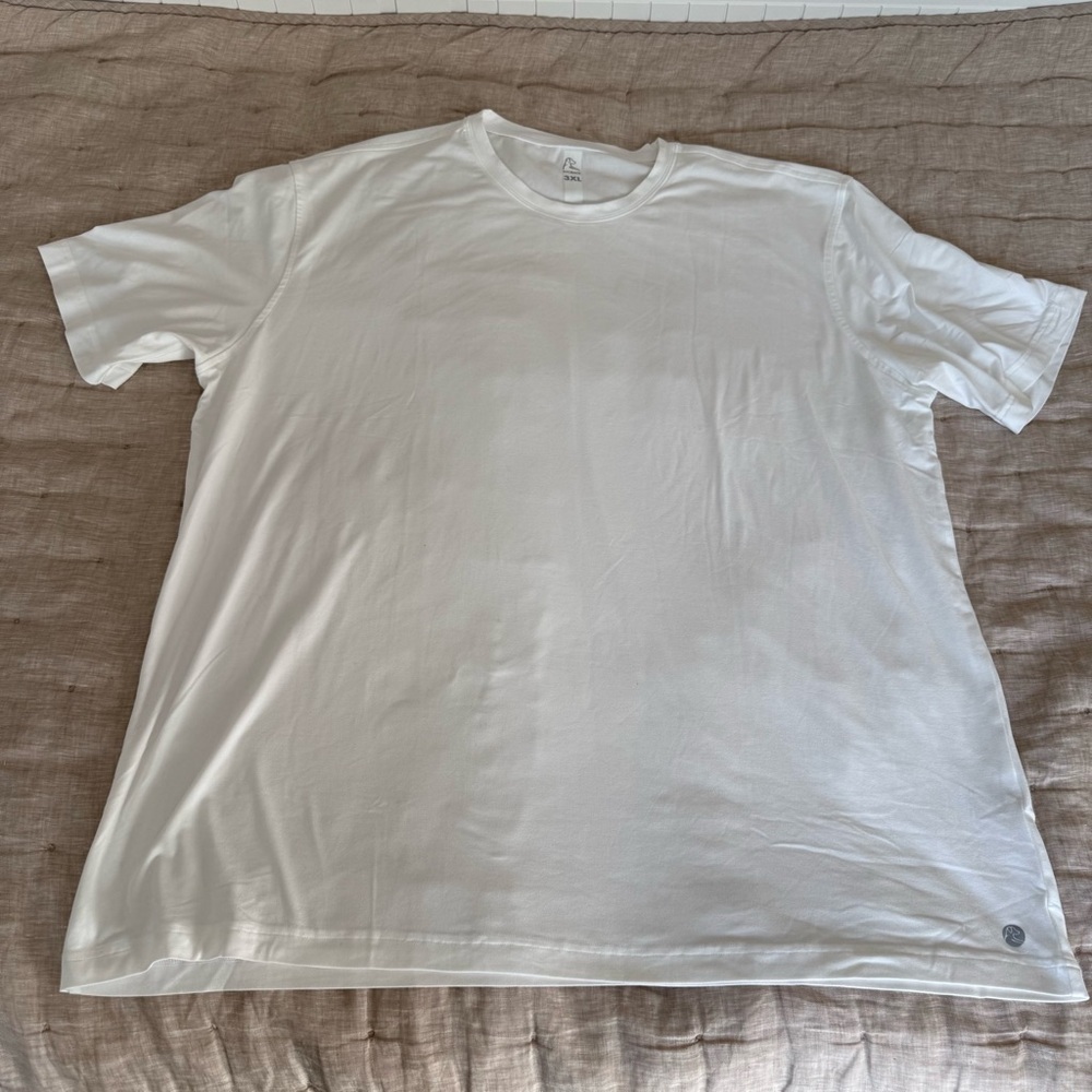 Rhoback Performance Tee T-Shirt Mens Medium White Stretch Soft Golf 3XL